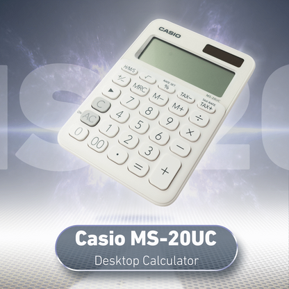 Casio MS-20UC - Desktop calculator 12 Digit - White