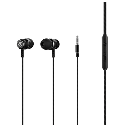 Volkano Earphones with Mic - STANNIC SERIES - Black