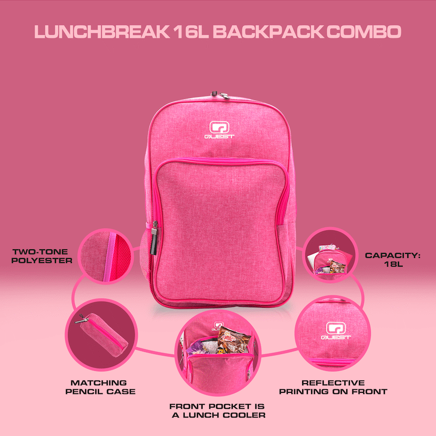 Quest Lunchbreak 16l Backpack Combo - Pink