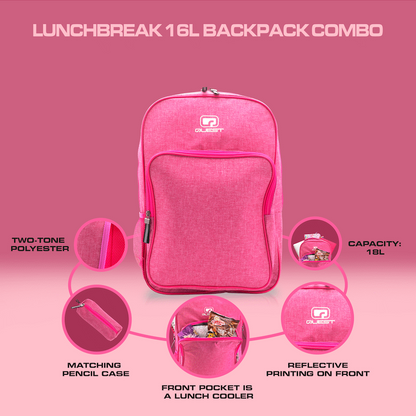Quest Lunchbreak 16l Backpack Combo - Pink