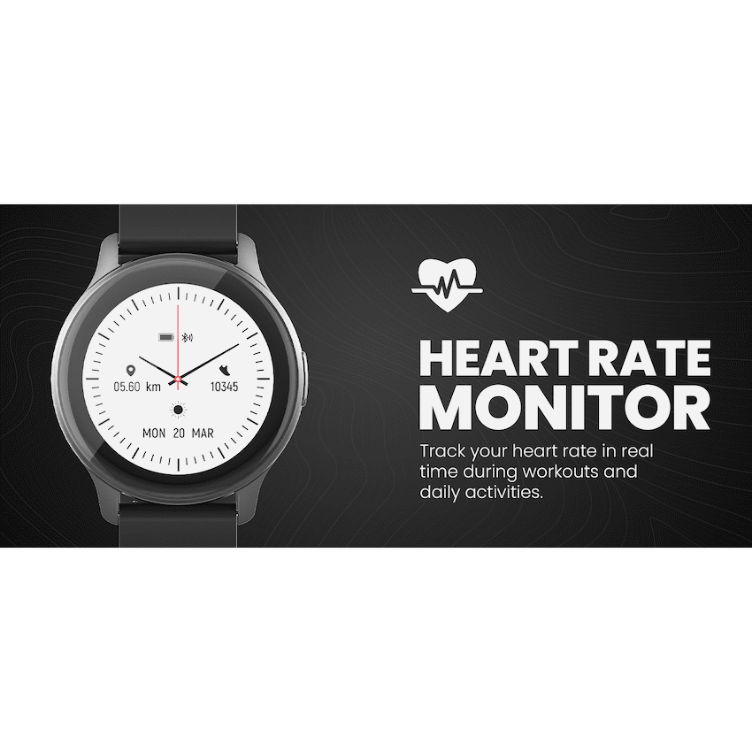 Volkano Active Tech Trend series Watch with heart rate monitor - Black