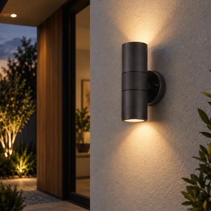 Ellies Ash Series AC dual beam wall light - Nylon Carbon Fiber - GU10 Base- BK