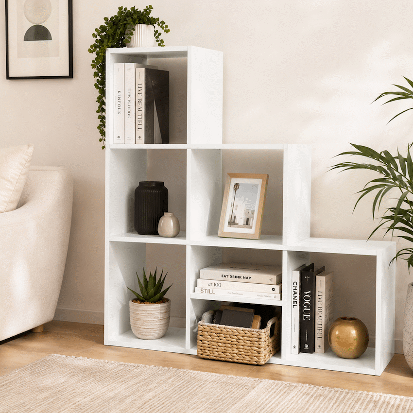 Everfurn Hexagon Bookshelf, High Pressure Laminate