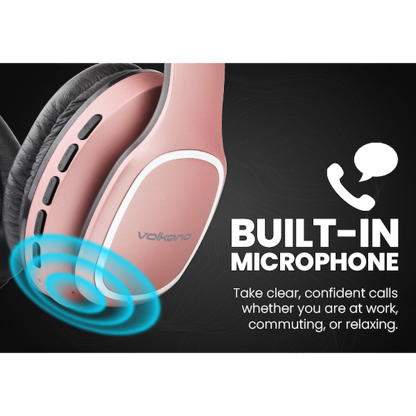 Volkano Phonic Series Bluetooth Full-Size Headphones - Rose Gold