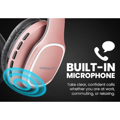 Volkano Phonic Series Bluetooth Full-Size Headphones - Rose Gold