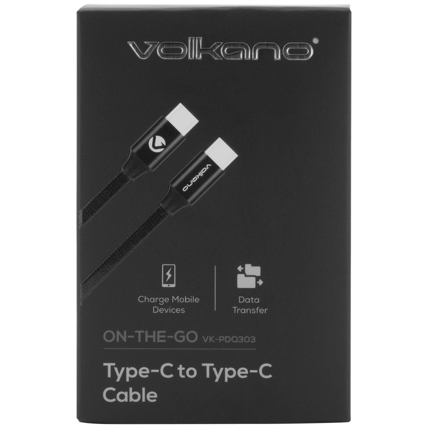 Volkano On-The-Go Type-C to Type-C 30w Cable - Black