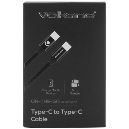 Volkano On-The-Go Type-C to Type-C 30w Cable - Black