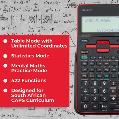 Sharp EL535 Scientific Calculator - 422 Functions- Red
