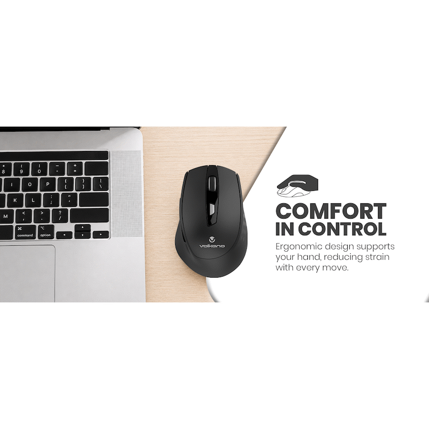 Volkano Chrome Series Wireless Mouse - Black