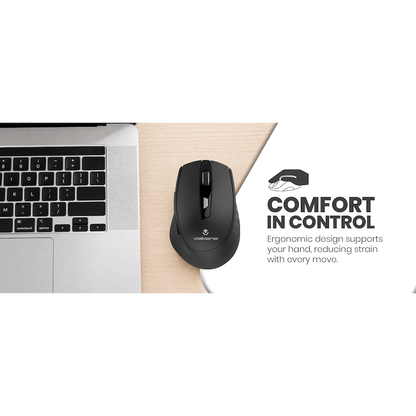 Volkano Chrome Series Wireless Mouse - Black