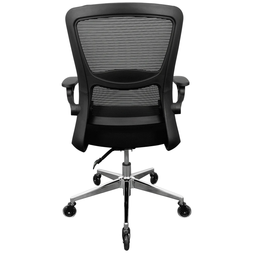 Everfurn Premium Dakota Mid Back Office Chair, Chromed Steel - Black