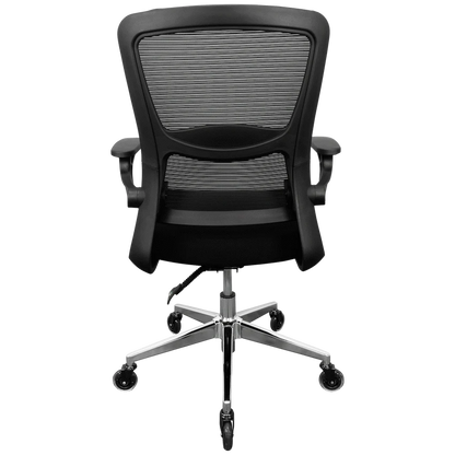 Everfurn Premium Dakota Mid Back Office Chair, Chromed Steel - Black