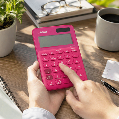 Casio MS-20UC - Desktop calculator 12 Digit - Red