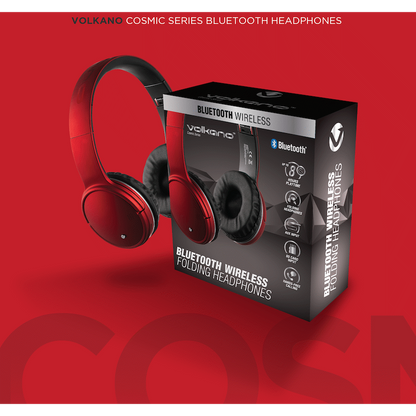 Volkano Cosmic Series Bluetooth Headphones - Red