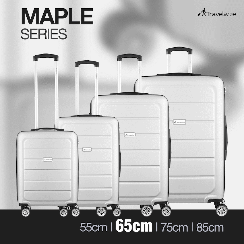 Travelwize Maple ABS 65cm 4-Wheel Spinner Luggage - Silver