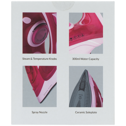 Boden Stark 2600W Ceramic Steam Iron - Pink