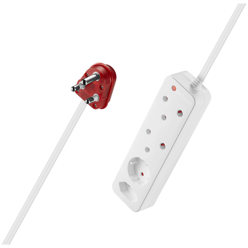 Switched High Surge 4-Way Multiplug 0.5m 1140J