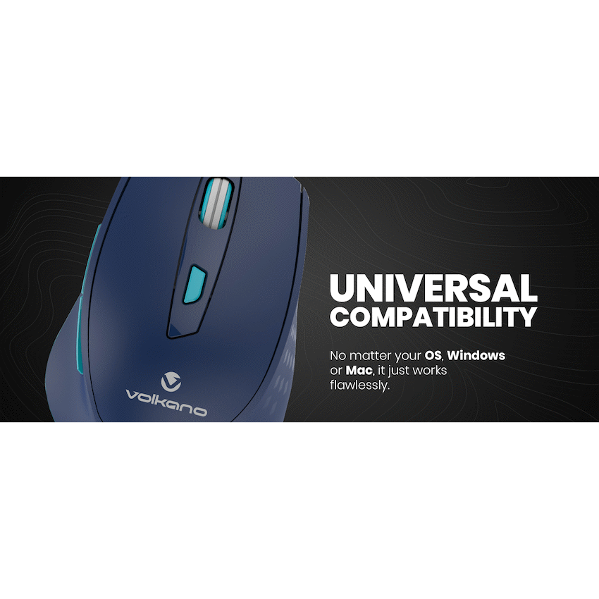 Volkano Chrome Series Wireless Mouse - Blue
