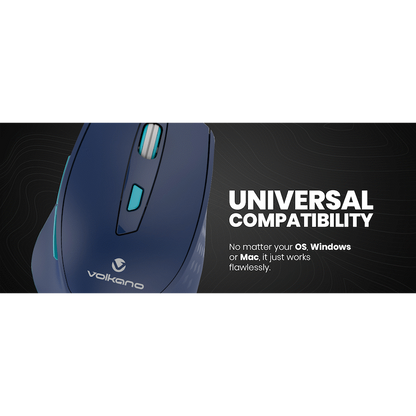 Volkano Chrome Series Wireless Mouse - Blue