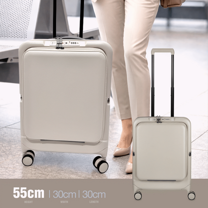 Expandable PP 55cm Carry On Luggage - Beige