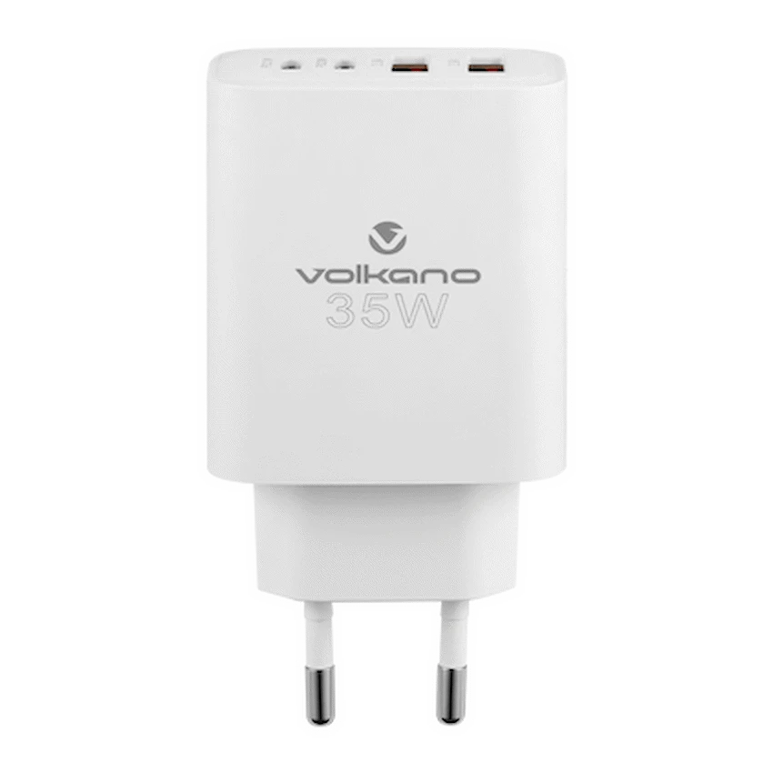 Volkano Quad Series 2x PD USB-C 2x USB-A 3a 35W Wall Charger