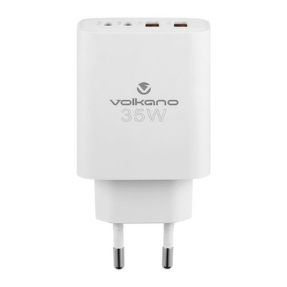 Volkano Quad Series 2x PD USB-C 2x USB-A 3a 35W Wall Charger