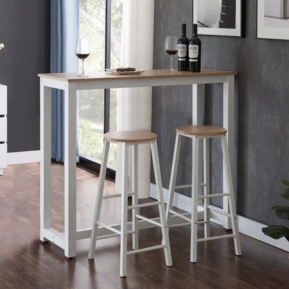 Everfurn Chenin 3-Piece Bar Table & Stool Set with Powder-Coated Frame