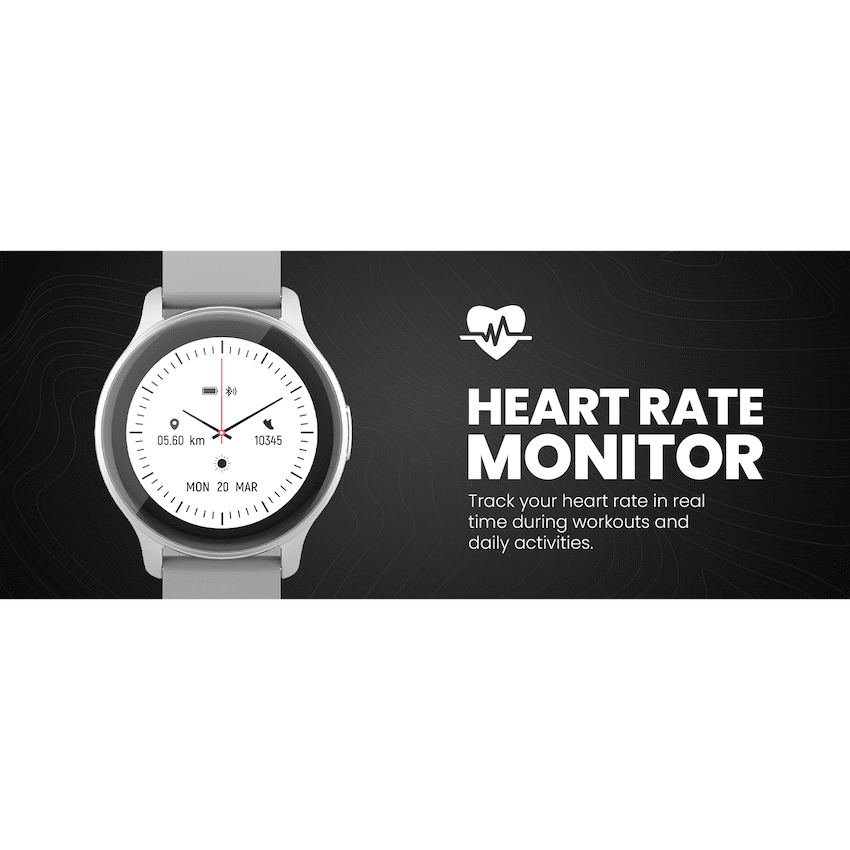 Volkano Active Tech Trend series Watch with heart rate monitor - Silver
