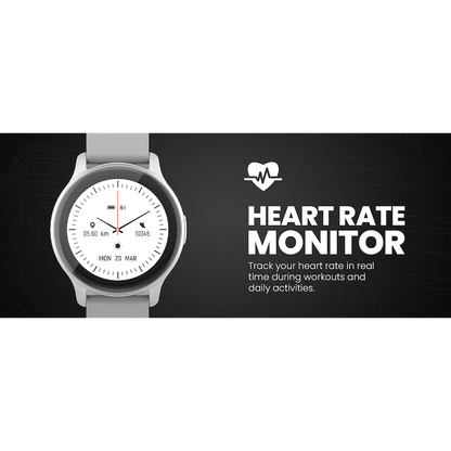 Volkano Active Tech Trend series Watch with heart rate monitor - Silver