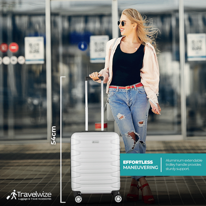 Travelwize Cabana ABS 4-Wheel Spinner 55cm Luggage - Platinum