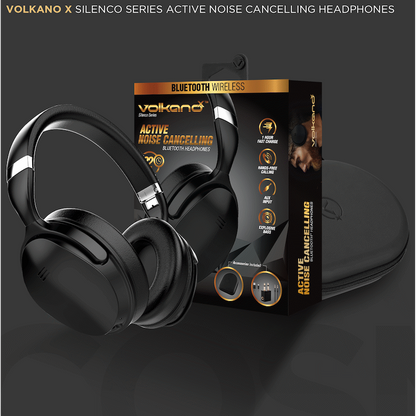 VolkanoX Silenco Series Active Noise-Cancelling Bluetooth Headphones - Black