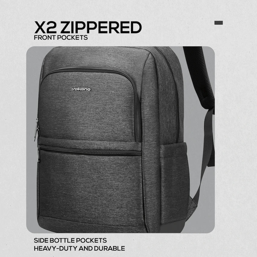 Volkano Pulse 15.6" Laptop Backpack - Charcoal