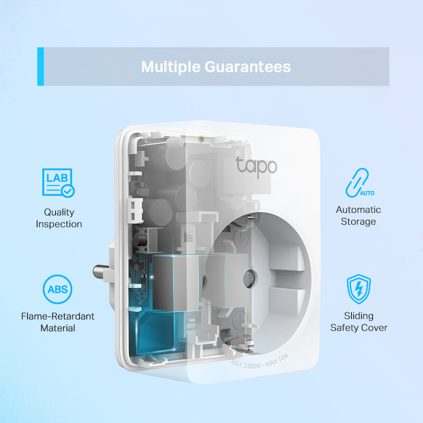 TP-Link Tapo P100 (1-Pack) Wi-Fi 2.4G (1T1R), BT Onboarding