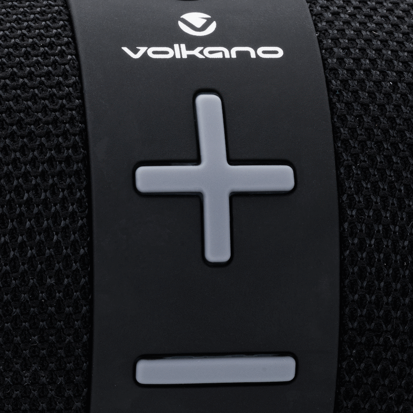 Volkano Flow Series Portable Bluetooth Speaker - Black with Grey Buttons