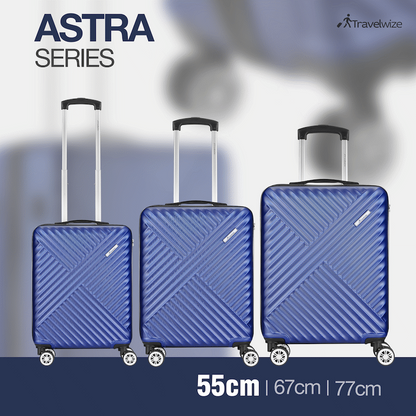 Travelwize Astra ABS 55cm 4-Wheel Spinner Luggage - Navy