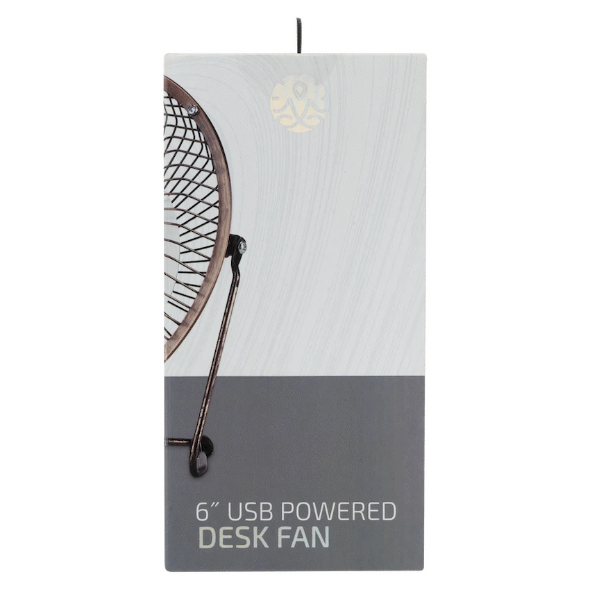 Zen Cool Series 6in Desk Fan - Copper