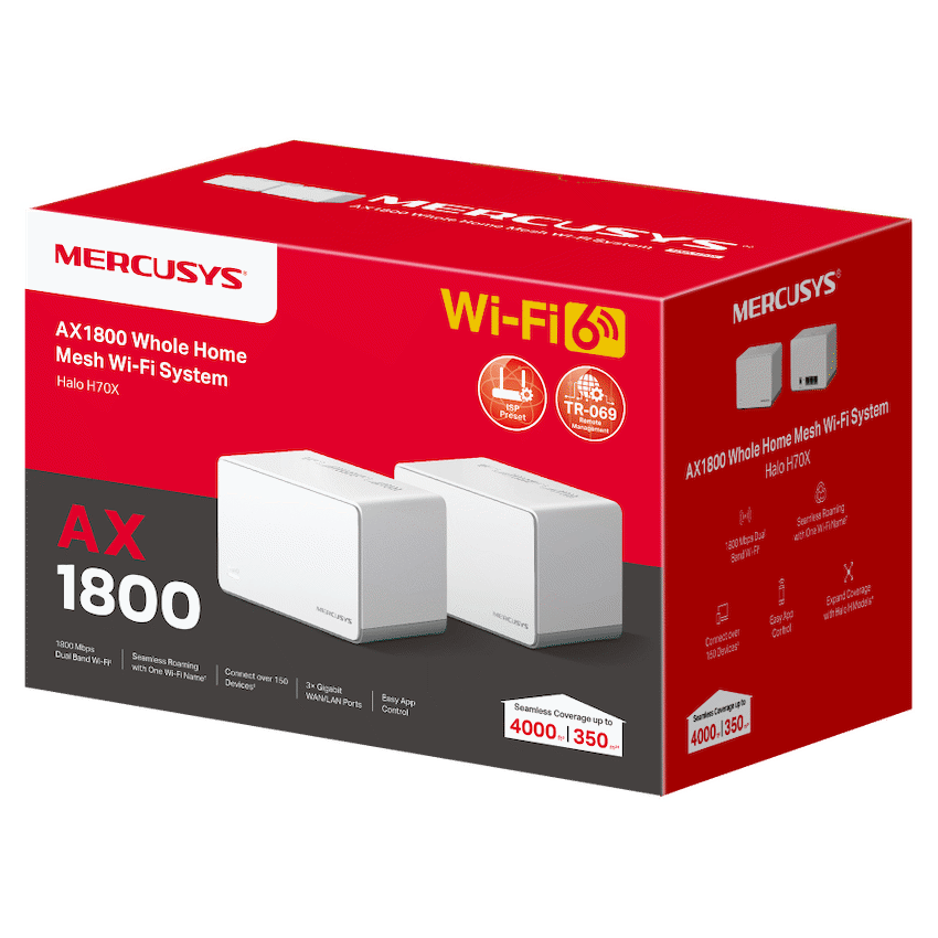 TP-Link Mercusys Halo H70X (2-Pack) AX1800 Wi-Fi 6 Mesh System