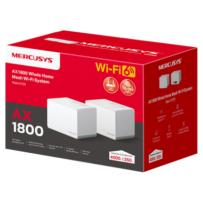 TP-Link Mercusys Halo H70X (2-Pack) AX1800 Wi-Fi 6 Mesh System