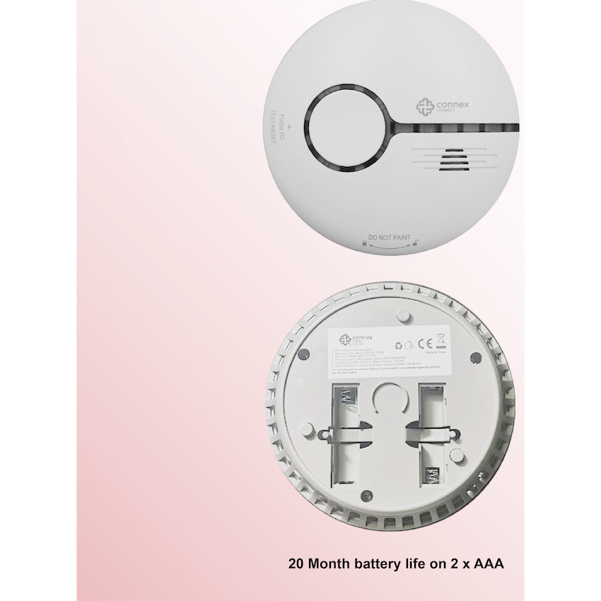 Smart Wi-Fi Smoke Detector Alarm Twin Pack