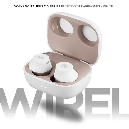 Volkano Taurus Series 2.0 True Wireless Earphones - White