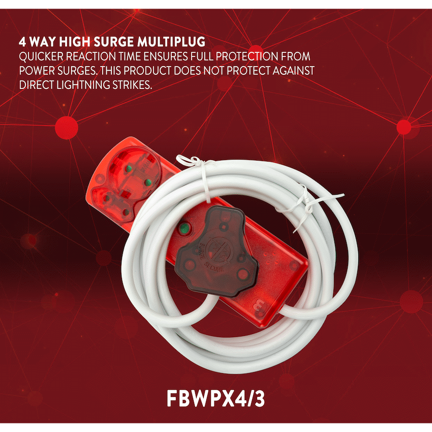 Ellies 4 Way High Surge Extension Lead - 3M