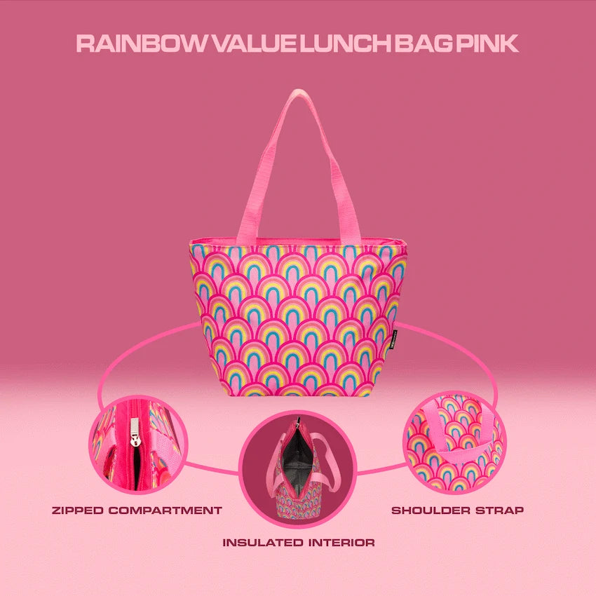 Quest Rainbow Value Lunch Bag - Pink