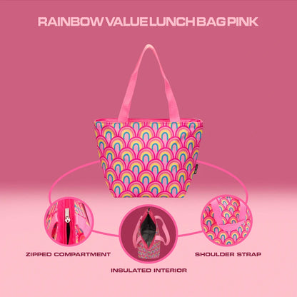 Quest Rainbow Value Lunch Bag - Pink