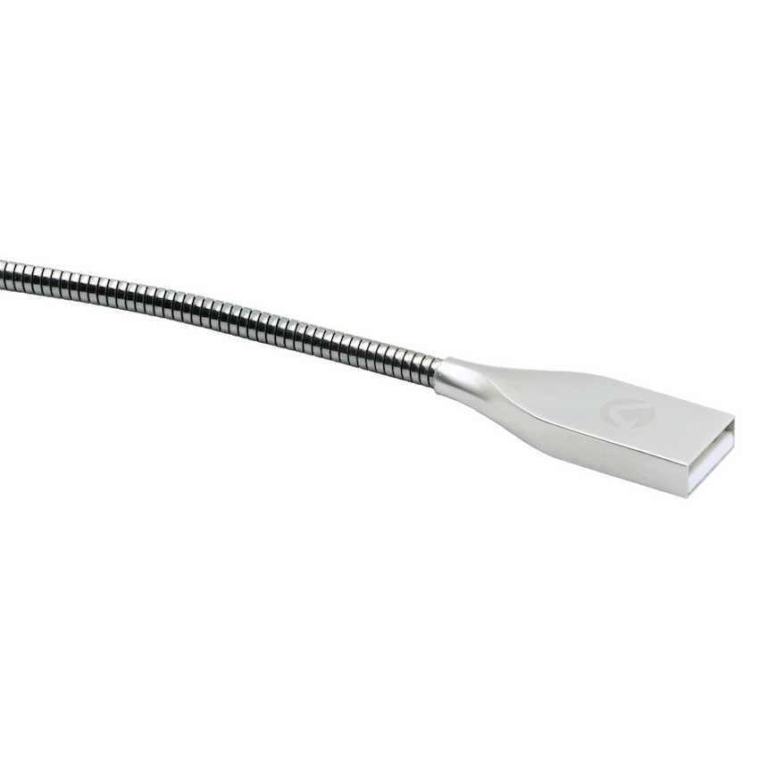 Volkano Iron Series Round Metallic Spring MFI Lightning Cable 1.2m - Silver