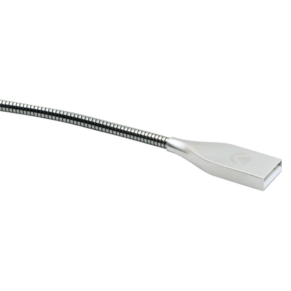 Volkano Iron Series Round Metallic Spring MFI Lightning Cable 1.2m - Silver