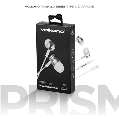 Volkano Prism 2.0 Series Type-C Earphone - White