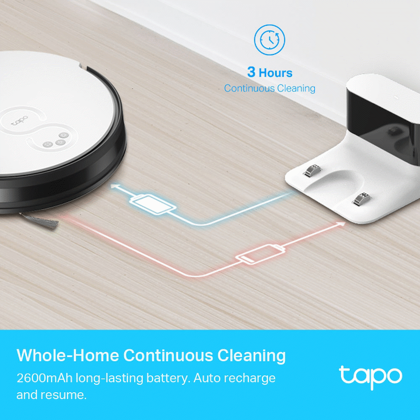 TP-Link Tapo RV10 Robot Vacuum and Mop, Gyroscope, 2600 mAh, 300 ml