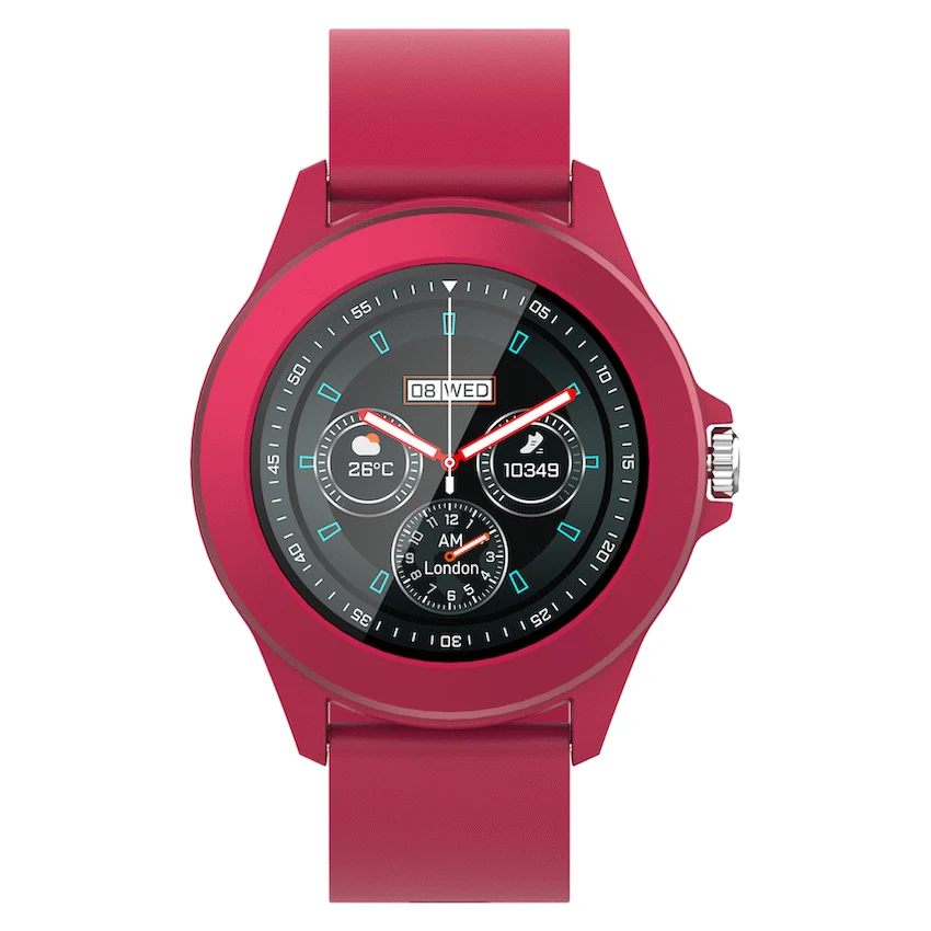 Volkano Splash Series Round Smartwatch - Red