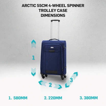 Travelwize Arctic 55cm 4-Wheel Spinner Trolley Case - Navy