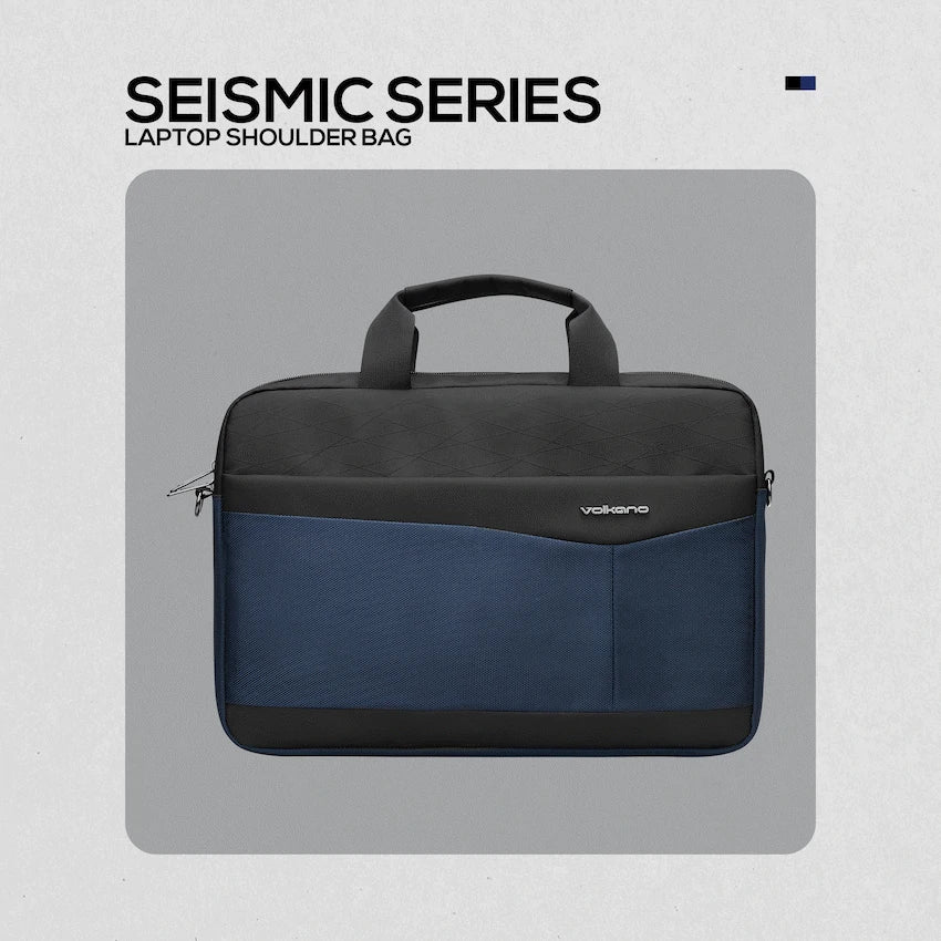 Volkano Seismic 15.6" Laptop Shoulder Bag Blk/Nvy